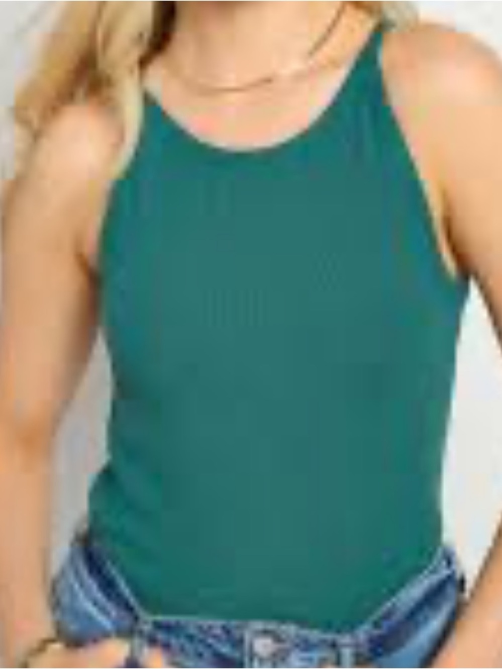 SEAS Seventy Eight and Sunny Laurel deep teal Ribbed Shelf Bra Tank size XL NWT